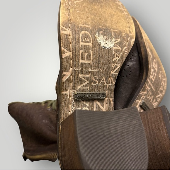 Rare Vtg Sam Edelman Dupree Lace up Boots Real Fur Shearling Sz 9 - Picture 10 of 13